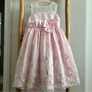 Elegant Pink Floral Kids Dress